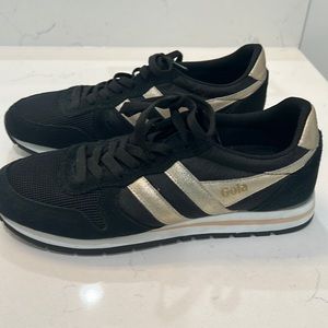 Gola Daytona Mirror Black Gold Womens Suede Trainers size 8